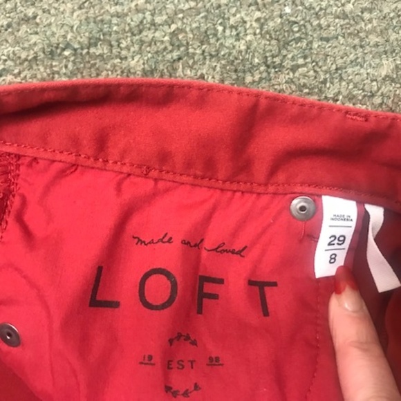 LOFT Cute Red Jeans / Jean Leggings - Picture 4 of 4